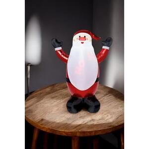 Kringle Express 6ft Inflatable Santa with Light Up Phrases Red/White